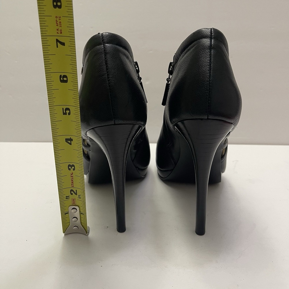 Calvin Klein Laraine Burnished Nappa High Heels Open Toe Black Women's Size 8M - Picture 3 of 9